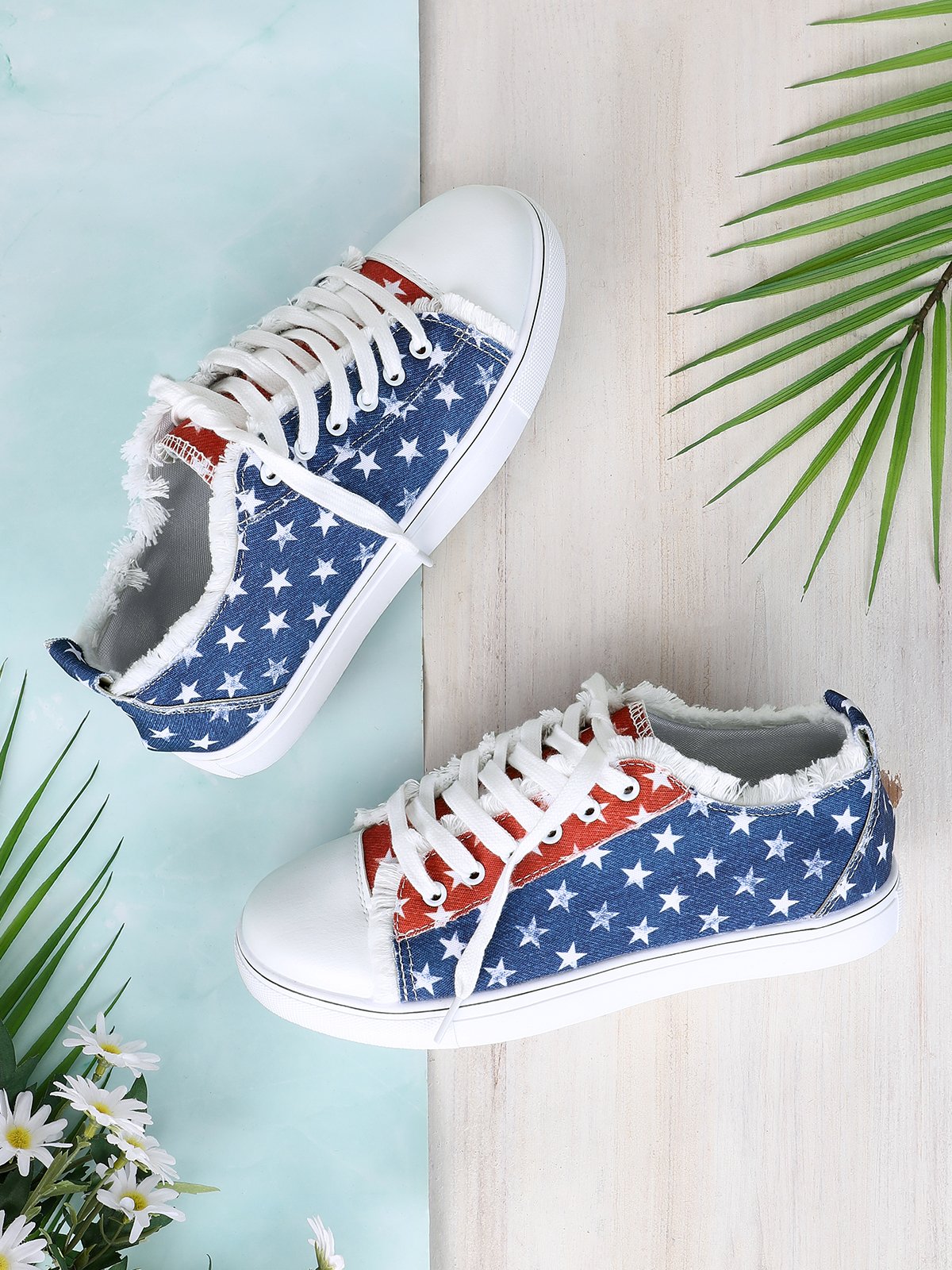 americano Indipendenza Giorno Bandiera Commemorativo Tela Scarpe