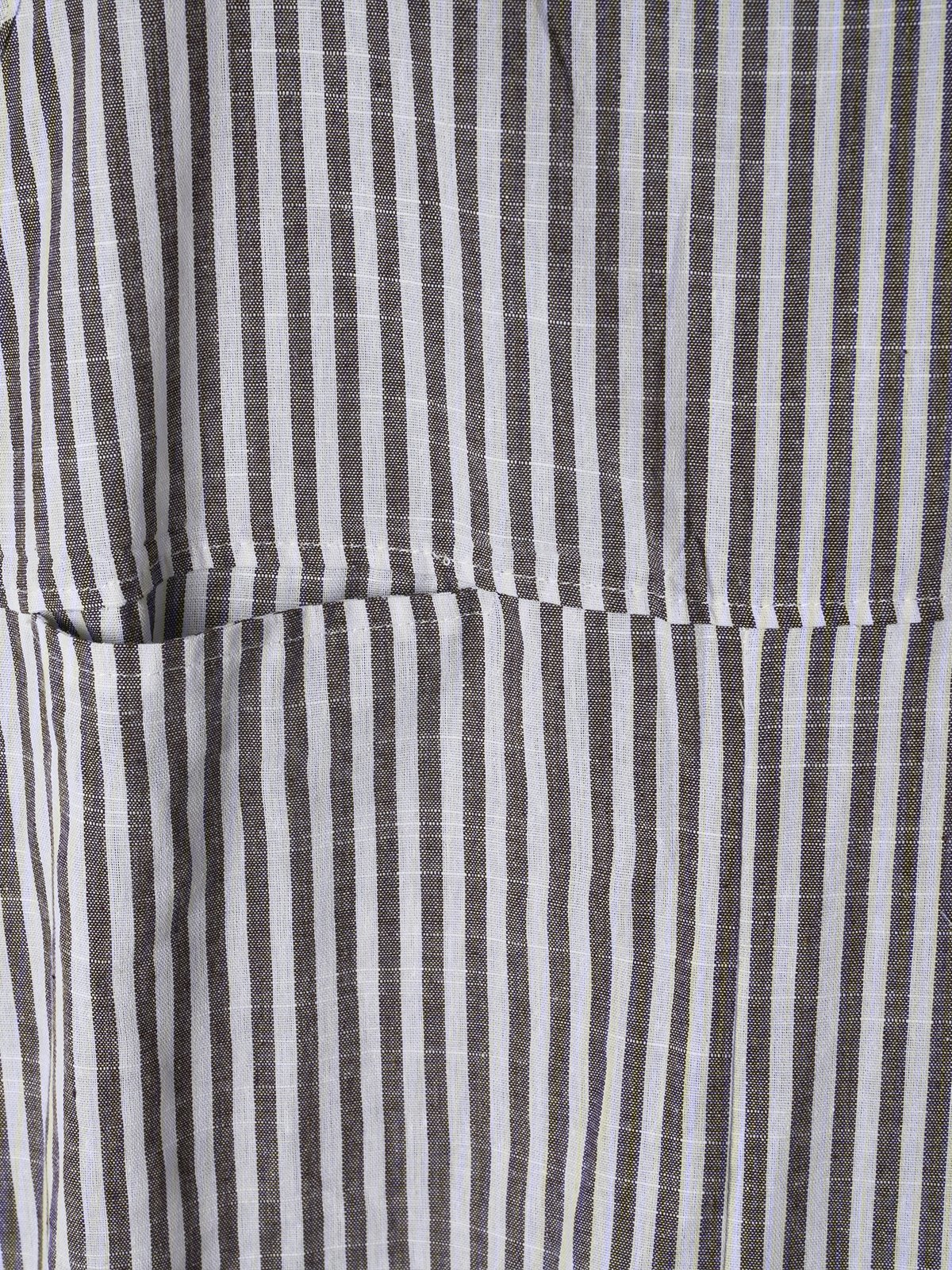 Vintage Nero Grigio Lino strisce Pantaloni pagliaccetto tuta