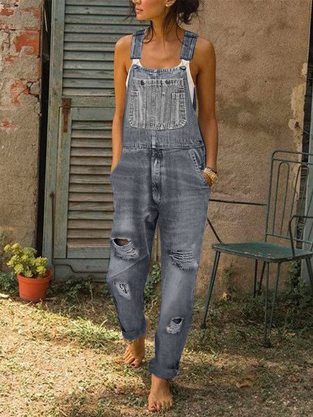 Donna Casuale Denim pagliaccetto