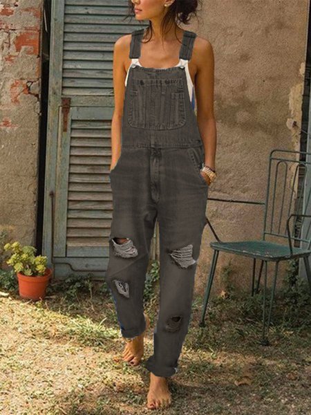 Donna Casuale Denim pagliaccetto