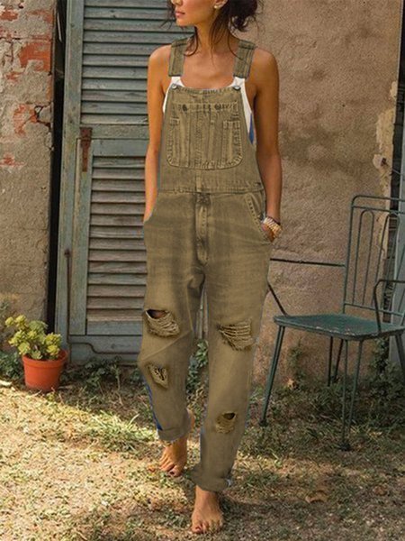 Donna Casuale Denim pagliaccetto
