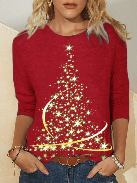 Natale albero Girocollo T-shirt