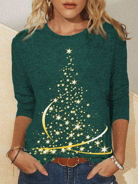 Natale albero Girocollo T-shirt