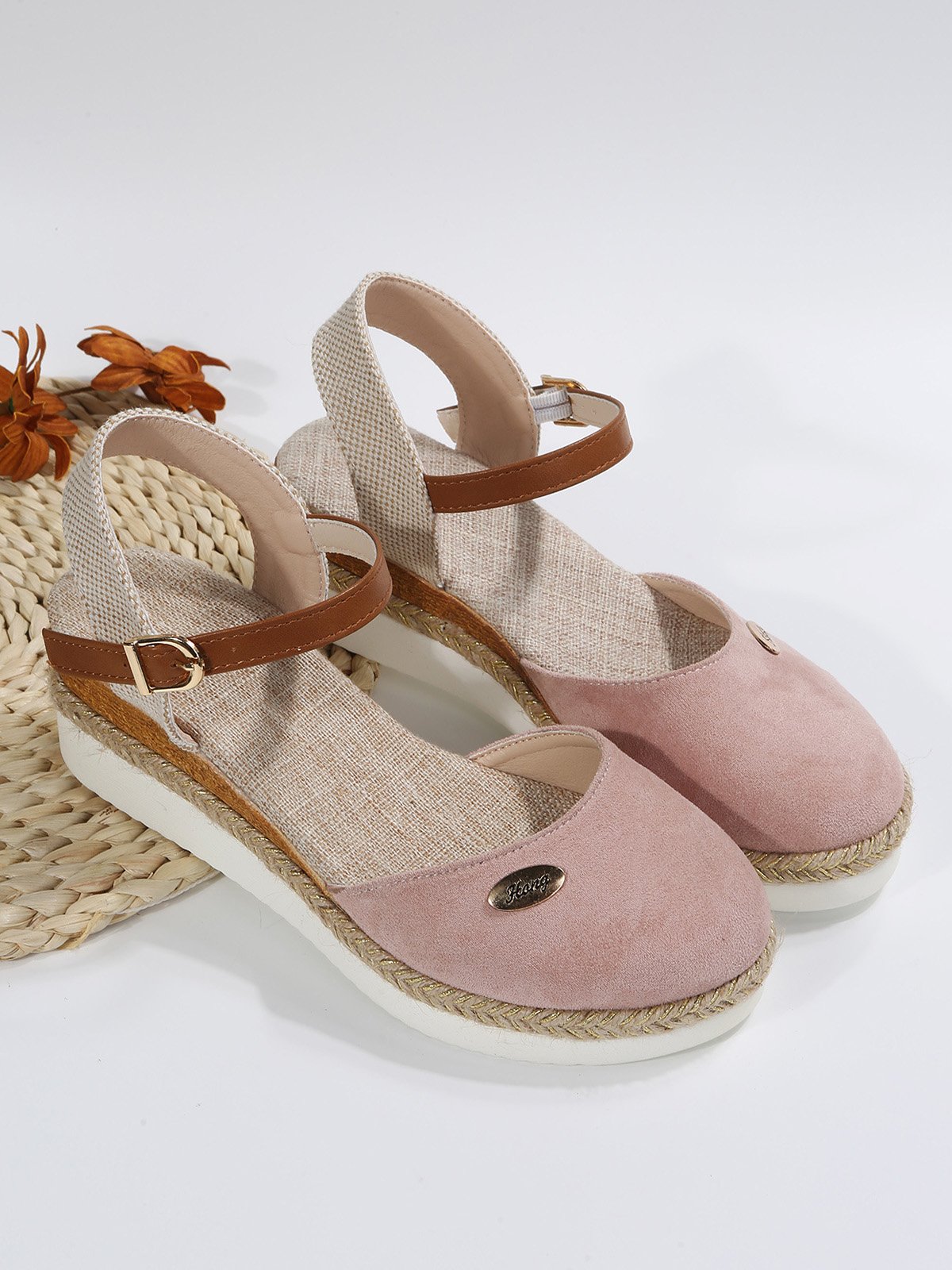 Multicolore Estate Vacanza Metallo Quotidiano Pelle scamosciata finta Sandali con tacco espadrille Standard EVA Zeppe e Piattaforme per Donna