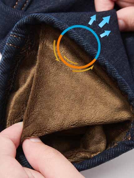 Stretto Casuale Alta elasticità vello Termico Jeans