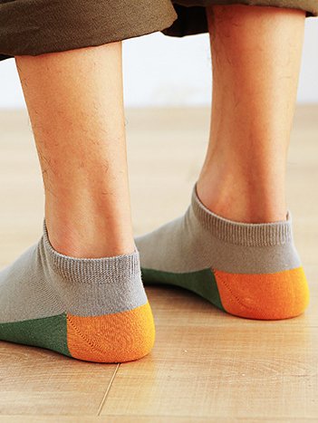 Casuale Cotone Contrasto Striscia Calzini confortevole Alta elasticità Traspirante