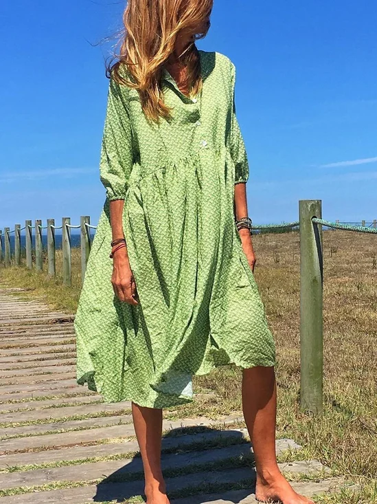 taglia grande Scollo a V Elegante Casuale Midi Gonna