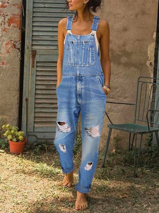 Donna Casuale Denim pagliaccetto
