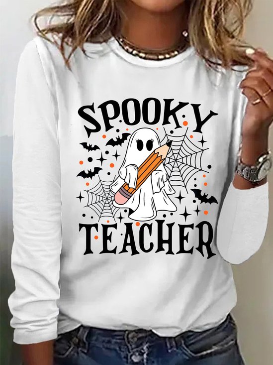 Casuale Halloween Girocollo Maniche Lunghe T-shirt