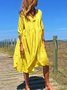 taglia grande Scollo a V Elegante Casuale Midi Gonna