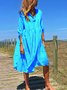 taglia grande Scollo a V Elegante Casuale Midi Gonna