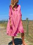 taglia grande Scollo a V Elegante Casuale Midi Gonna