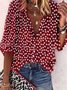 3/4  Manica Bohemian Stampata Floreale Scollo a V taglia grande Casuale Top