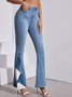 Blu Panelled Denim Casuale A-Linea Pantaloni