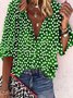 3/4  Manica Bohemian Stampata Floreale Scollo a V taglia grande Casuale Top