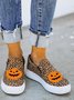 Halloween Leopardo Zucca Stampare Casuale Tela Scarpe