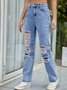 Strappato Regolare In forma Moda Denim Jeans