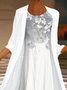 Cotone miscele Casuale Floreale Maniche Corte knit Abito