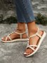 Perla adornato di perline Sottile Cinghia Incrociato Bohemian Casuale Sandali