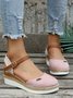 Multicolore Estate Vacanza Metallo Quotidiano Pelle scamosciata finta Sandali con tacco espadrille Standard EVA Zeppe e Piattaforme per Donna