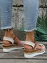 Multicolore Estate Vacanza Metallo Quotidiano Pelle scamosciata finta Sandali con tacco espadrille Standard EVA Zeppe e Piattaforme per Donna