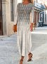 Donna Geometrico Maniche Lunghe comodo Casuale Maxi Abito