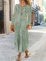 Donna Geometrico Maniche Lunghe comodo Casuale Maxi Abito