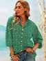 3/4  Manica Bohemian Stampata Floreale Scollo a V taglia grande Casuale Top