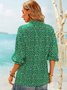 3/4  Manica Bohemian Stampata Floreale Scollo a V taglia grande Casuale Top